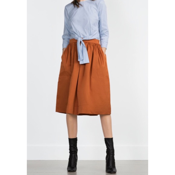 Burnt orange midi skirt Clearance
